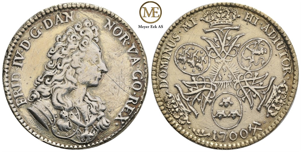 4 mark 1700 Frederik IV. NMD.4b. Kv.1/1+