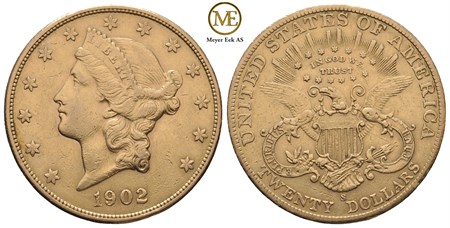 20 dollar 1902 S. Liberty head. Kv.1+