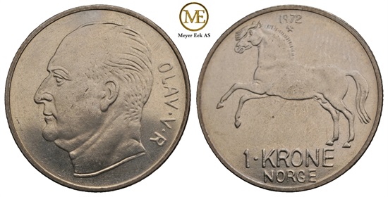 1 krone 1972 Olav V. Kv.0