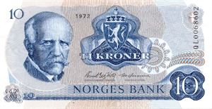 10 kroner 1972 QL erstatning ex.Germeten