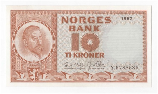 10 kroner 1962 Y kv. 0