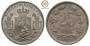 25 øre 1899 Oscar II. Kv.0/01