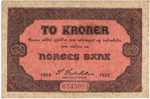 2 kroner 1922 No.6345995. Kv.01