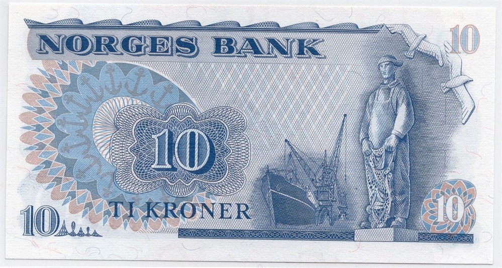 10 kroner 1981 HB erstatningsseddel. Kv.0