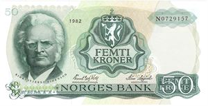 50 kroner 1982 N.0729157. Kv.0/01