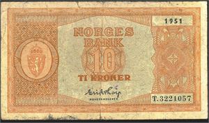 10 kr 1951T kv. 1-