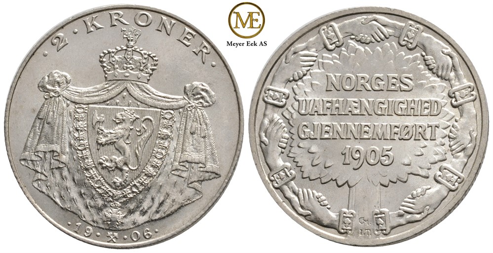 2 kroner 1906 Jub. Haakon VII. Kv.0