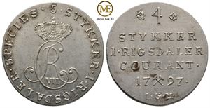 1/5 speciedaler 1797 Christian VII. Kv.0/01