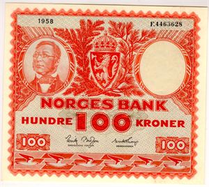 100 kroner 1958 F Kv.0