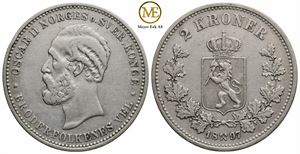 2 kroner 1897 Oscar II. Kv.1/1+