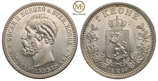 1 krone 1889 Oscar II. Kv.0