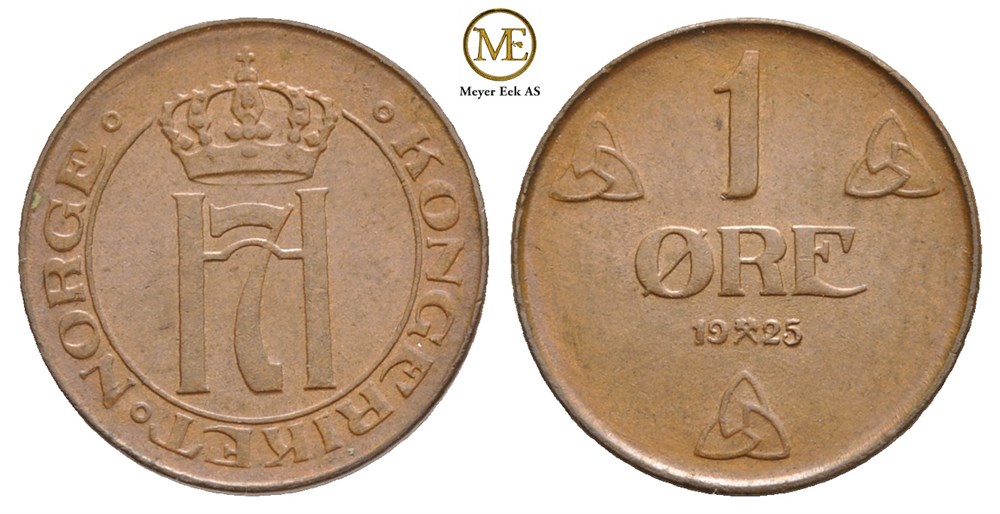 1 øre 1925 Haakon VII. Kv.0