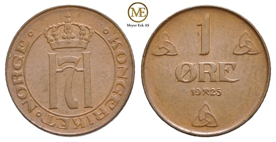 1 øre 1925 Haakon VII. Kv.0