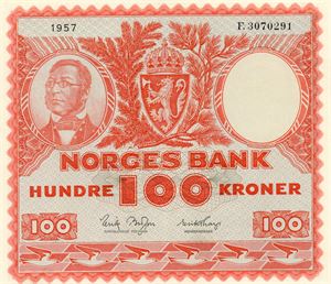 100 kroner 1957 F