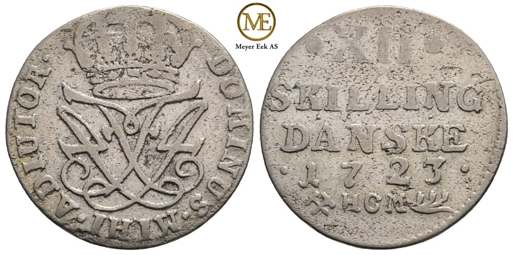 12 skilling 1723 Frederik IV. NMD.20. Kv.1/1+