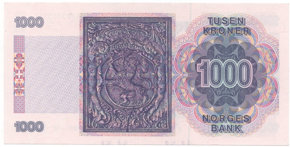 1000 kroner 1990. Kv.0/01