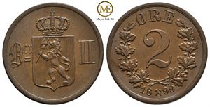 2 øre 1899 Oscar II. Kv.0/01