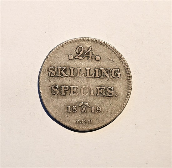 Norge 24 skilling 1819 kv. 1/1+