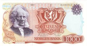 1000 kroner 1987 E.2080562. Kv.01