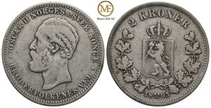 2 kroner 1893 Oscar II. Kv.1