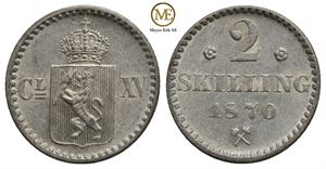 2 skilling 1870 Carl XV. Kv.0