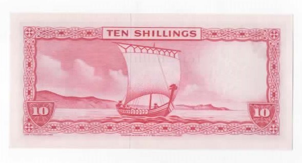 Isle of Man 10 shillings u/år (1961) kv. 0
