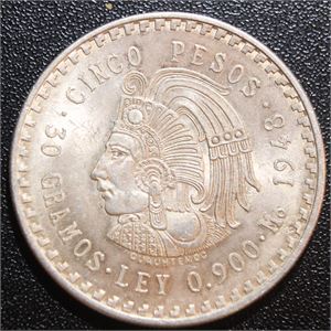 Mexico 5 pesos 1948 kv. 0/01