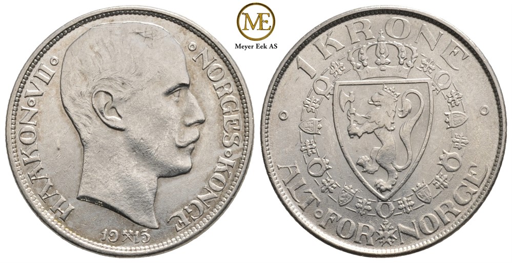 1 krone 1915 Haakon VII. Kv.0/01