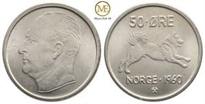 50 øre 1960 Olav V. Kv.0