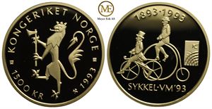 1500 kroner 1993. Sykkel VM i Oslo. Proof