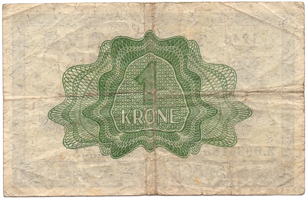 1 krone 1948 Z.0035185 erstatningsseddel. Kv.1-