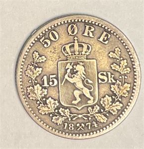 50 øre/15 skilling 1874 kv 1