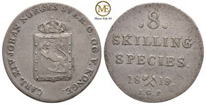 8 skilling  1819 Carl XIV Johan. Kv.1+