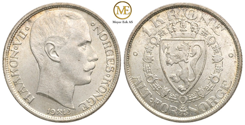 1 krone 1912 Haakon VII. Kv.0/01