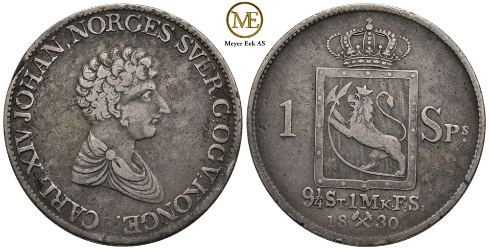 Speciedaler 1830 Carl XIV Johan. Kv.1