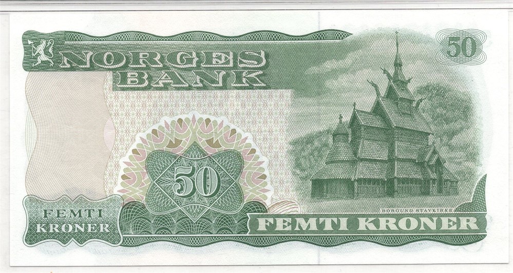 50 kroner 1983 P. Lavt serienr. Kv.0