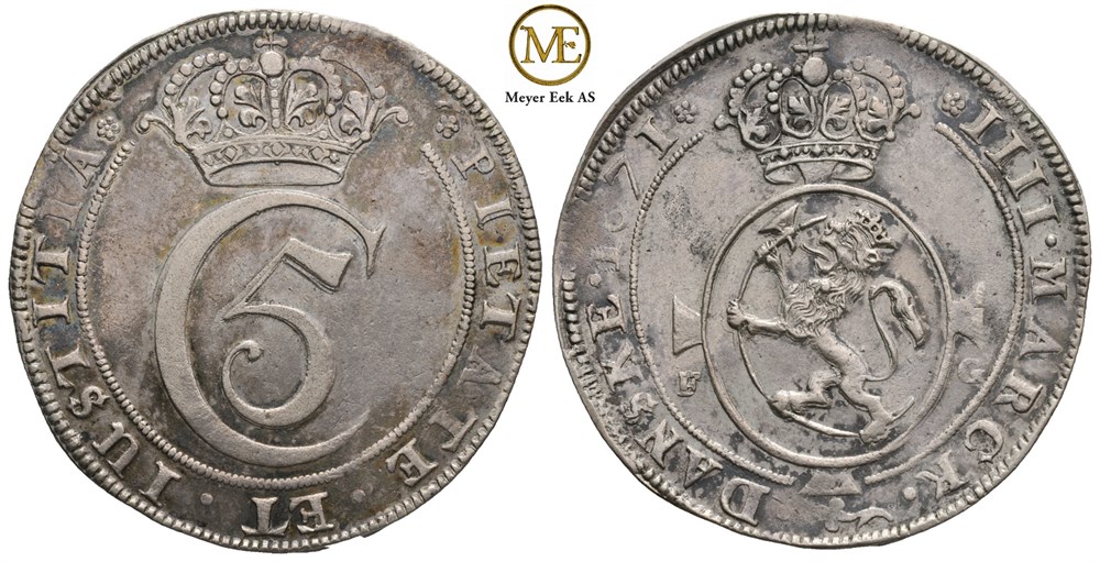 4 mark 1671 Christian V. Kv.01