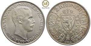 2 kroner 1916 Haakon VII. Kv.0/01