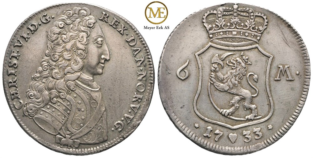 Reisedaler 1733 Christian VI. Kv.01