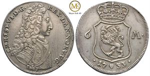 Reisedaler 1733 Christian VI. Kv.01