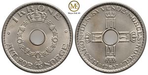 1 krone 1937 Haakon VII. Kv.0