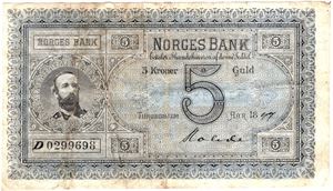 5 kroner 1897 D.0299698. Kv.1