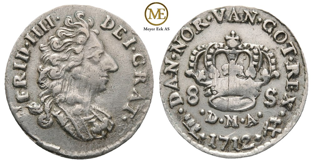 8 skilling 1712 Frederik IV. Kv.01