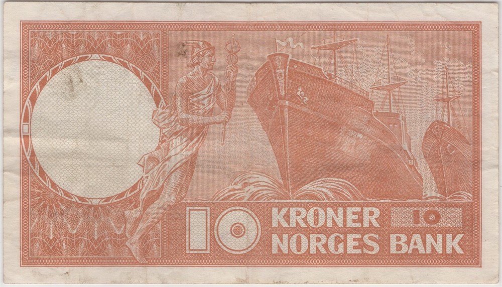 10 kroner 1968 Z.0760178. Erstatningsseddel. RRR. Kv.1