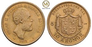 10 kronor 1873 Oscar II. Kv.0/01