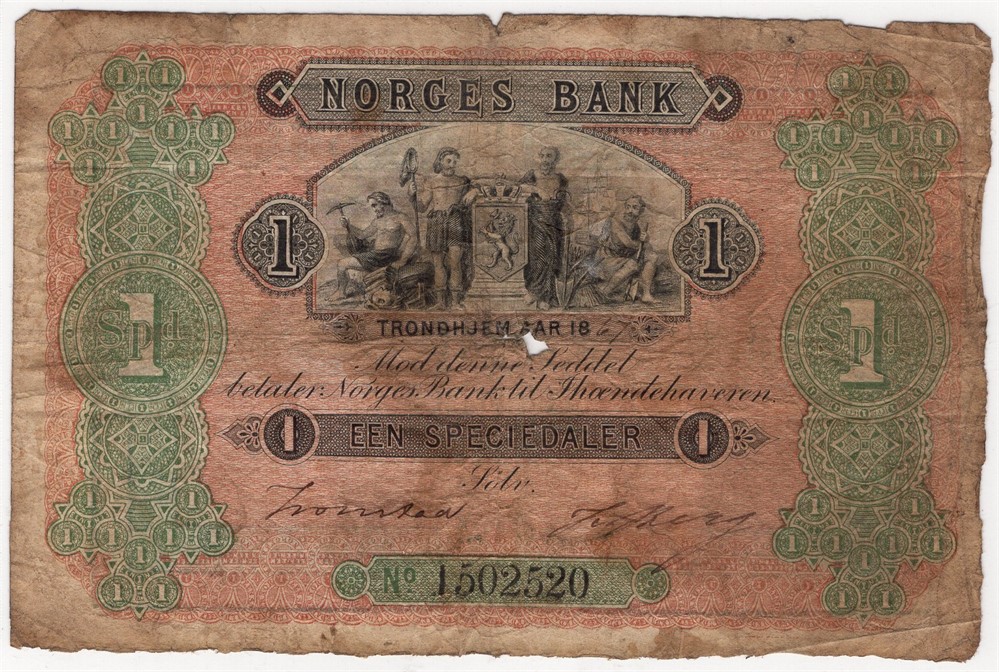 1 Speciedaler 1867 No.1502520. Kv.1-/2