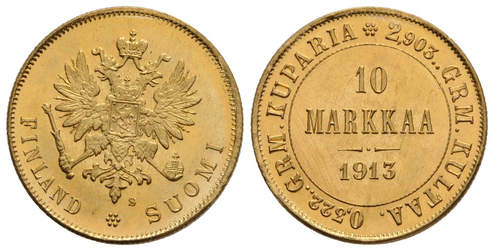 10 Markkaa 1913. Kv0/01