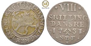 8 skilling 1731 Christian VI. Kv.1