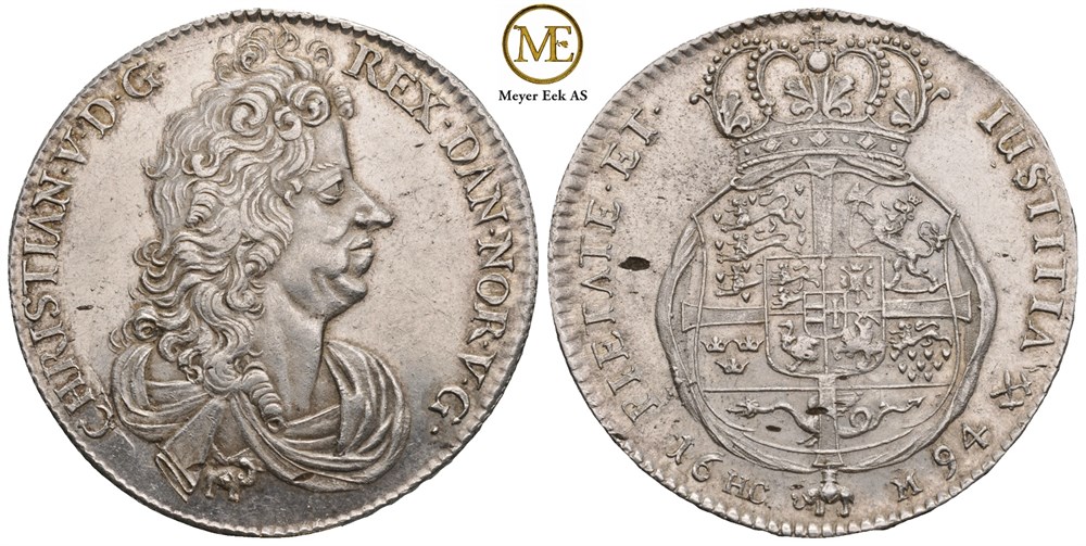 Speciedaler 1694 Christian V. Kv.01