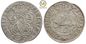 1 mark 1697 Christian V. Kv.1+